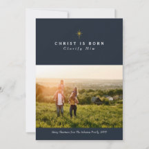 Christ ist geborene Weihnachtsfotokarte