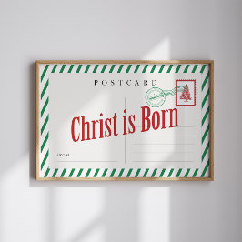 Christ ist Geborenes Weihnachts-Postkarten-Poster Poster
