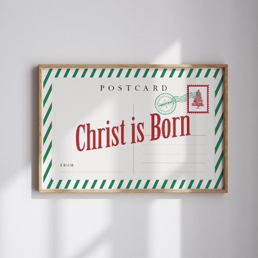 Christ ist Geborenes Weihnachts-Postkarten-Poster Poster
