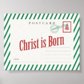 Christ ist Geborenes Weihnachts-Postkarten-Poster Poster (Vorne)