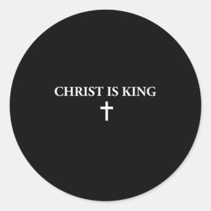 Christ ist König Christliches Kreuz Religiös Jesus Runder Aufkleber
