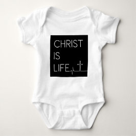 Christ ist Life Heartbeat Line und Cross Baby Strampler
