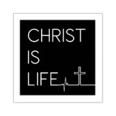 Christ ist Life Heartbeat Line und Cross Gummistempel (Prägung)