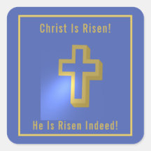 Christ ist Risen Blue Gold Religious Cross Oster