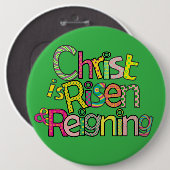 Christ ist Risen Eng I 6x6 w/Easel Back Button (Vorne & Hinten)