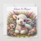 Christ ist Risen Osterlammb Christlich Feiertagskarte (Vorderseite)