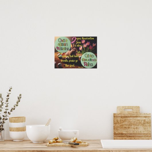 Christ ist Risen & Reigning I Eng&Esp I Poster (Küche)