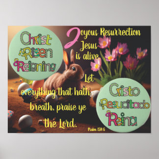 Christ ist Risen & Reigning I Eng&Esp I Poster