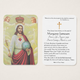 Christ King Katholic Funeral Memorial Holcard -