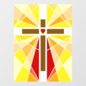 Christ-Kreuz Fensteraufkleber (Blatt)