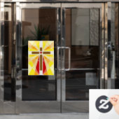 Christ-Kreuz Fensteraufkleber (Büro Tür)