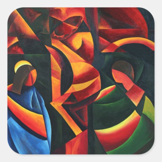 Christ - Letzter Atemzug 2008 Quadratischer Aufkleber (Vorderseite)