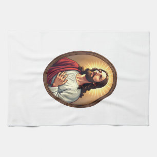 Christ Light Crest Vintage Gravur Weißes T-Shirt 2 Geschirrtuch