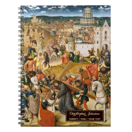 Christ mit der Cross Art Gold Monogram Sketch Notizblock (Vorderseite)