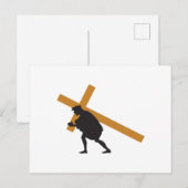 Christ mit Kreuz Feiertagspostkarte (Vorne/Hinten)