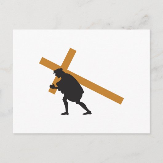 Christ mit Kreuz Feiertagspostkarte (Vorderseite)