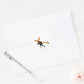 Christ mit Kreuz Quadratischer Aufkleber (Umschlag)