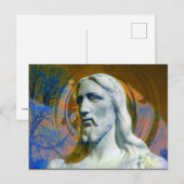 Christ mit Traktorteil Halo Postkarte (Vorne/Hinten)