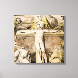 Christ Nails an das Kreuz - von William Blake Leinwanddruck