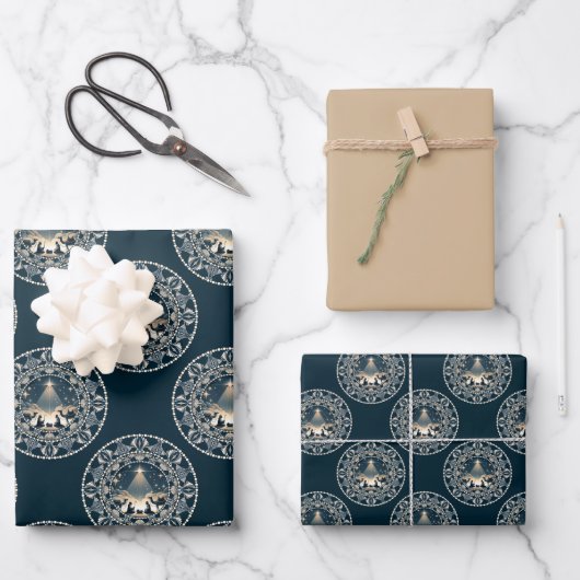 Christ Nativity Star von Wonder Polka Dot Mandala Geschenkpapier Set (Vorderseite)