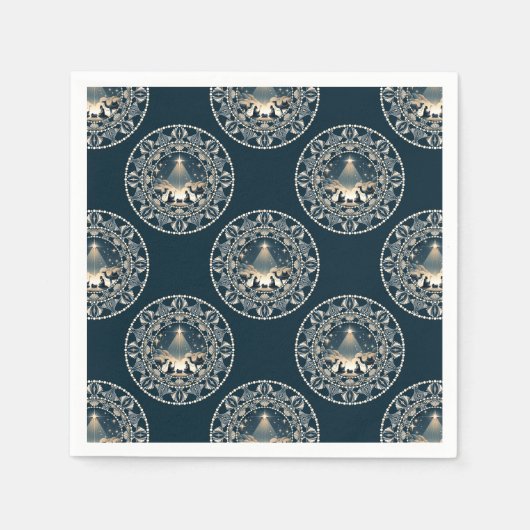 Christ Nativity Star von Wonder Polka Dot Mandala Serviette (Vorderseite)