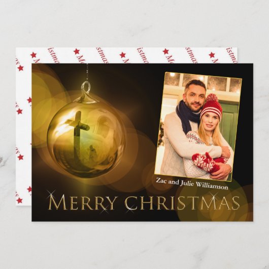 Christ Ornament Reflection Gold Foto (Vorne/Hinten)