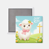 Christ/Ostern/Lamm/Kreuz Magnet (Vorderseite/Rückseite)