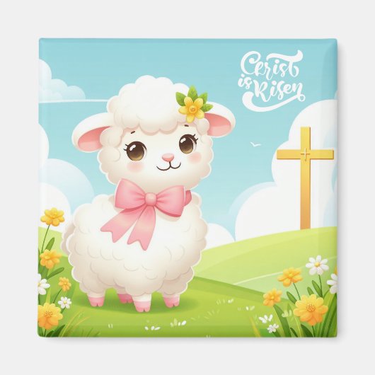 Christ/Ostern/Lamm/Kreuz Magnet (Vorne)