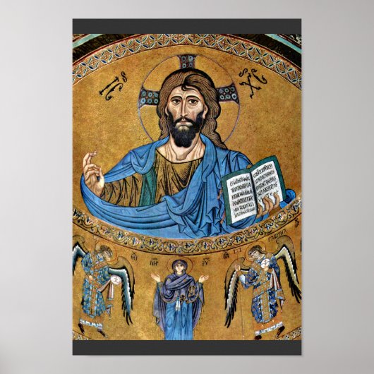 Christ Pantocrator by Meister Von Cefalã¹ (Best Qu Poster (Vorne)