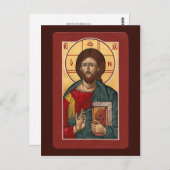 Christ Pantocrator-Gebetskarte Postkarte (Vorne/Hinten)