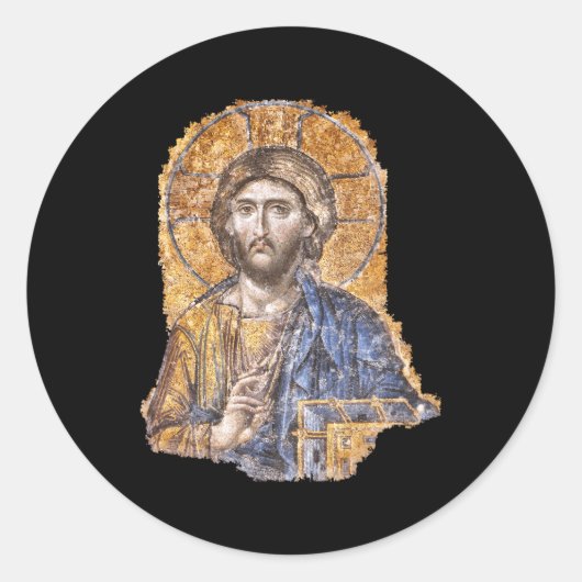 Christ Pantocrator Icon Hagia Sophia Katholische G Runder Aufkleber (Vorderseite)