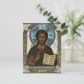 Christ Pantocrator, Lord of All Orthodox Icon Postkarte (Stehend Vorderseite)