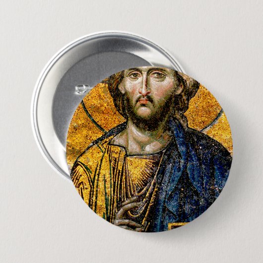Christ Pantocrator Mosaic Button (Vorne & Hinten)
