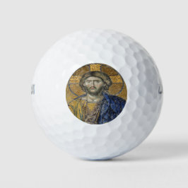 Christ Pantocrator Mosaic Iconic Religious Roman A Golfball