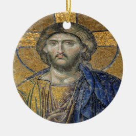 Christ Pantocrator Mosaic Iconic Religious Roman A Keramik Ornament