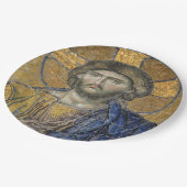 Christ Pantocrator Mosaic Iconic Religious Roman A Pappteller (Schrägansicht)