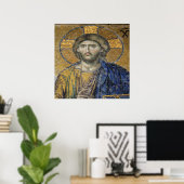 Christ Pantocrator Mosaic Iconic Religious Roman A Poster (Heimbüro)