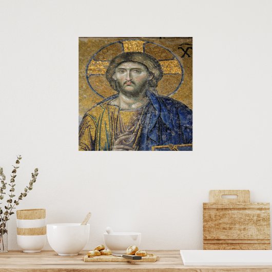 Christ Pantocrator Mosaic Iconic Religious Roman A Poster (Küche)