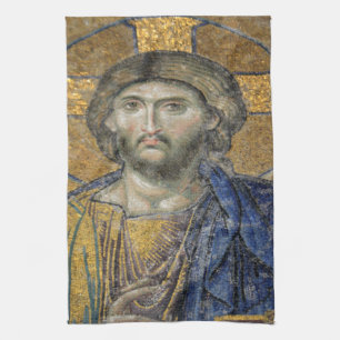 Christ Pantocrator Mosiac Iconic Religious Roman A Geschirrtuch