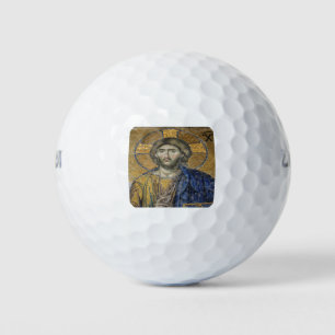 Christ Pantocrator Mosiac Iconic Religious Roman A Golfball