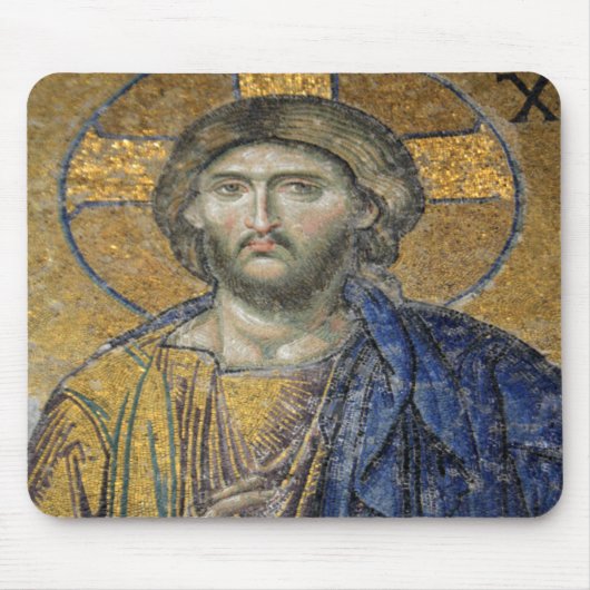 Christ Pantocrator Mosiac Iconic Religious Roman A Mousepad (Vorne)