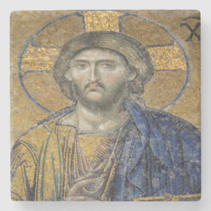 Christ Pantocrator Mosiac Iconic Religious Roman A Steinuntersetzer
