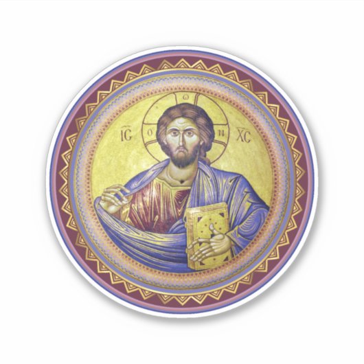 Christ Pantocrator Orthodox Icon Aufkleber (Vorderseite)