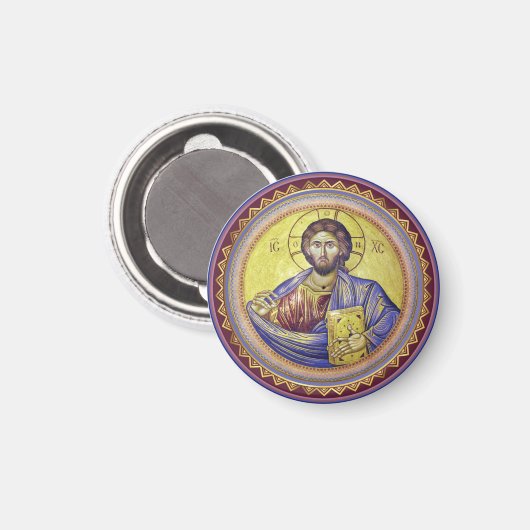 Christ Pantocrator Orthodox Icon Magnet (Vorderseite/Rückseite)