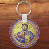 Christ Pantocrator Orthodox Icon Schlüsselanhänger (Vorderseite)