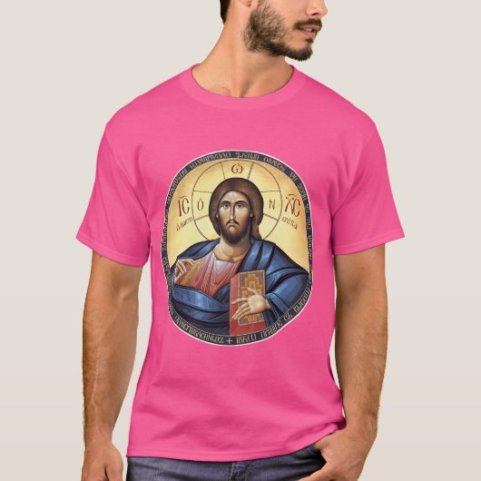 Christ Pantocrator Orthodox Icon T-Shirt (Vorderseite)
