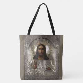 Christ Pantocrator Silver Oklad Riza Russisches Sy Tasche
