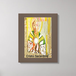 Christ Priest gestreifte Canvas Print Leinwanddruck