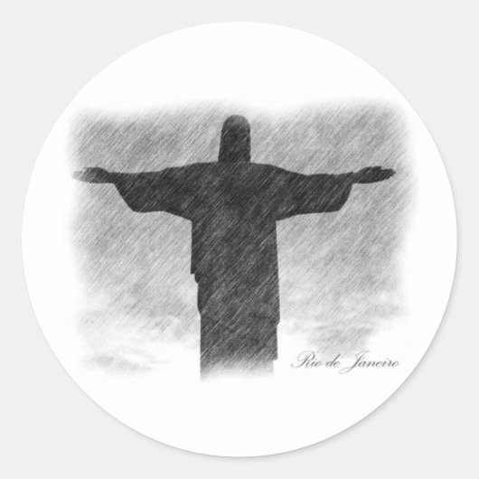 Christ Redeemer 1 Runder Aufkleber (Vorderseite)