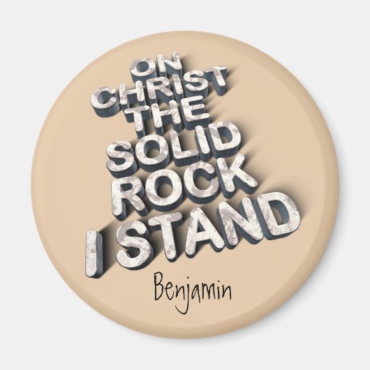 Christ Solid Rock christliche Bio-Zitat-Typografie Magnet (Vorne)